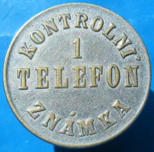 Telephone test token -3-02.3.1- Czech - Kontrolni 1 Telefon Znamka - unpainted na sprzedaż  PL