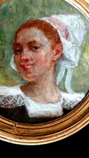 Huile médaillon panneau d'occasion  France