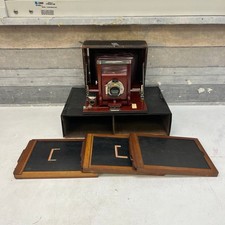 Antigua cámara plegable de gran formato Seneca Uno con estuche y soportes para placas 1905 segunda mano  Embacar hacia Mexico