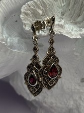 silver earrings marcasite 925 for sale  Pittsburgh