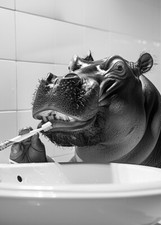 Hippo brushing teeth for sale  Milwaukee