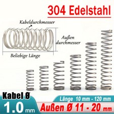 Druckfeder 1,0 mm Drahtdurchmesser Federstahl Feder / Spiralfeder 5-120mm Läng comprar usado  Enviando para Brazil