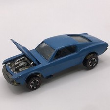 Hot Wheels Redline Custom Mustang 1967/68 repintado azul prata interior EUA comprar usado  Enviando para Brazil