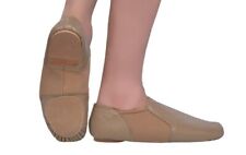 SLIP ON JAZZ DANCE SHOES TAN sola de collant dividida de couro (ver descrição) UNISSEX 3 comprar usado  Enviando para Brazil