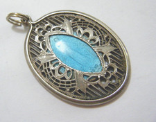 Pingente de prata esterlina 1950 com estojo de filigrana azul guilhochê esmalte Miracle Mary comprar usado  Enviando para Brazil