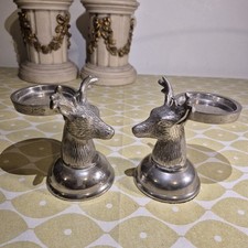 Pair stag candlesticks for sale  SWINDON