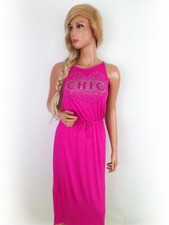 River island Rozmiar 9/10 lat Różowa sukienka midi linia A wiskoza bez rękawów kryształy na sprzedaż  PL
