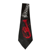 Gravata masculina Florence preta vermelha tuba notas musicais banda professor instrumento de bronze comprar usado  Enviando para Brazil