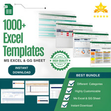 999+ Modelos de Planilha Excel | Pacote de Folha de Dados Comerciais | Modelos Excel comprar usado  Enviando para Brazil