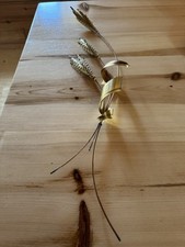 Decoração de parede vintage MCM grama trigo metal latão folha enrolada tom dourado comprar usado  Enviando para Brazil