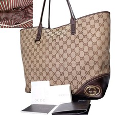 Bolsa tote Gucci Sherry intertravada GG Supreme couro preta usada comprar usado  Enviando para Brazil
