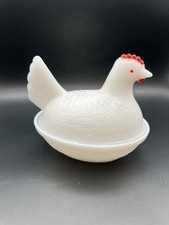 Copo de leite branco opalescente Hen On Nest 4"" comprar usado  Enviando para Brazil