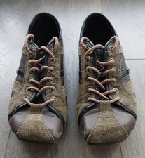 Tênis de couro vintage Diesel Ivalo masculino EUA 9,5 marrom verde camurça tênis treinadores comprar usado  Enviando para Brazil
