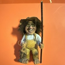 Nyfoam Troll Szczęśliwy Rybak Ręcznie robiony Norweski Troll 7" wysokości na sprzedaż  Wysyłka do Poland