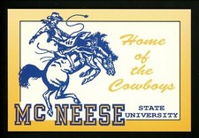 Cartão postal de equipe esportiva mascote universitário Mc Neese State Cowboys LA comprar usado  Enviando para Brazil