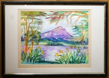 Grand tableau aquarelle d'occasion  Toulon-