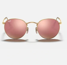 Óculos de sol Ray-Ban redondo metal RB3447 rosa espelhado e armação dourada, em excelente estado usado comprar usado  Enviando para Brazil