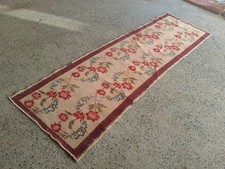 Tapete de corredor turco vintage 3,2x10,8 pés lã anatólia feito à mão corredor Oushak, usado comprar usado  Enviando para Brazil