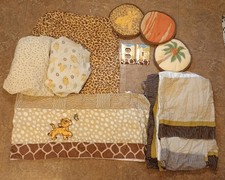 Disney Baby Lion King - 2 lençóis de berço, saia de cama, 3 decoração de parede, cortina e tomada comprar usado  Enviando para Brazil