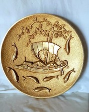 Piatto metallo dorato usato  Torino