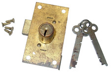 Vintage Miller Lock 3 7/16" Armário Roupeiro Mesa Bronze Parafuso Morto Bloqueio Hardware comprar usado  Enviando para Brazil