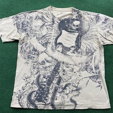 Usado, Camiseta masculina estrela cinza vintage XL cinza Y2K guitarras caveiras emo grunge gótica punk comprar usado  Enviando para Brazil