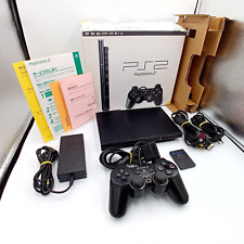 Consola PlayStation 2 PS2 delgada negra en caja y tarjeta de memoria SCPH-70000 probada en japonés segunda mano  Embacar hacia Argentina