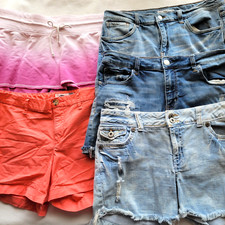 5 shorts femininos médio American Eagle Outfitters 2.1 jeans ametista azul marinho antigo comprar usado  Enviando para Brazil