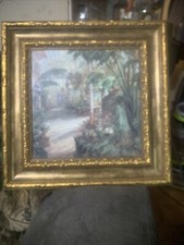Pintura a óleo para jardim interno IMPRESSÃO EMOLDURADA Grande 36,5 X 36,5" O Conservatório " comprar usado  Enviando para Brazil