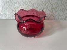 Antique cranberry fluted for sale  CHELTENHAM
