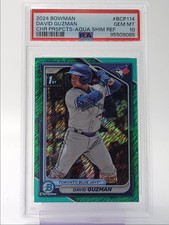 DAVID GUZMAN 2024 BOWMAN CROMO 1º Aqua Shimmer Gem MT/125 PSA 10 Q0107 comprar usado  Enviando para Brazil
