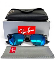 Óculos de sol Ray-Ban novo Wayfarer RB 2132 622/17 preto borracha azul 52mm com estojo  comprar usado  Enviando para Brazil