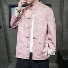 Blusa masculina manga longa padrão dragão bolso colarinho mandarim comprar usado  Enviando para Brazil