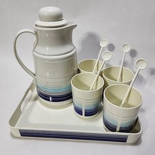 Conjunto de bandeja térmica vintage de bebidas listras azuis da Phoenix comprar usado  Enviando para Brazil