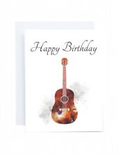 Guitarra acústica 5x7 cartão feliz aniversário, cartão de amantes de guitarra, presente comprar usado  Enviando para Brazil