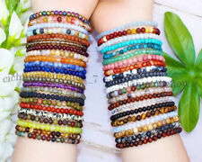 Pulseira elástica de cristal de pedra preciosa natural 4 mm contas redondas amuleto de cura Reiki comprar usado  Enviando para Brazil