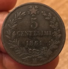 Moneta centesimi 1861 usato  Olbia