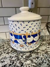Jarro de açúcar vintage de cozinha com tampa gansos country com laço de cerâmica comprar usado  Enviando para Brazil