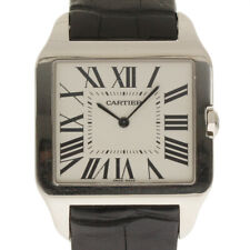 Cartier Santos Dumont 35mm 2651 W2007051 Ouro Branco Couro Preto 2YRWTY #257-1 comprar usado  Enviando para Brazil