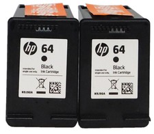 Cartucho de tinta preta HP 64 N9J90AN pacote com 2 GENUÍNO comprar usado  Enviando para Brazil