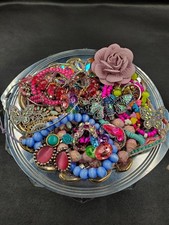 Usado, Jarro de joias misteriosas - brilhante e colorido em prato de porcelana vintage, vintage-agora 💖✨️🌈 comprar usado  Enviando para Brazil