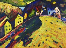 Plakat 18x13cm Houses at Murnau, Wassily Kandinsky Vintage Salon na sprzedaż  PL