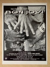 ORIGINAL BON JOVI KEEP THE FAITH ALBUM FULL PAGE VINTAGE MAGAZINE ADVERT 1992 comprar usado  Enviando para Brazil