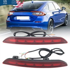 Par de luz refletora de para-choque traseiro LED para Honda Civic Hatchback 2022-2024 DRL vermelho comprar usado  Enviando para Brazil