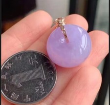 Usado, Pingente folheado a ouro rosquinha roxo violeta grau A jadeíta natural certificado comprar usado  Enviando para Brazil