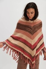 Poncho Free People listrado com capuz franja outono rosa marrom novo sem etiquetas $78 comprar usado Poncho Free People listrado com capuz franja outono rosa marrom novo sem etiquetas $78 comprar usado  Enviando para Brazil