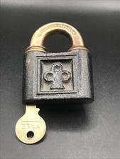 Cadeado antigo vintage de ferro fundido Yale e Towne Clover Pushkey com chave comprar usado Cadeado antigo vintage de ferro fundido Yale e Towne Clover Pushkey com chave comprar usado  Enviando para Brazil