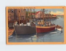 Cartão postal barcos de pesca no porto Boothbay Harbor Maine EUA comprar usado  Enviando para Brazil