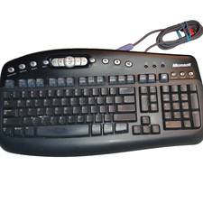 Teclado Microsoft MultiMedia 1.0A KB-0168 PS/2 com fio – Preto – Vintage testado comprar usado  Enviando para Brazil
