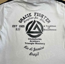Camiseta 2 lados Brazilian Jiu-Jitsu Gracie UFC MMA Pride Fighting Fight preta, usado comprar usado  Enviando para Brazil